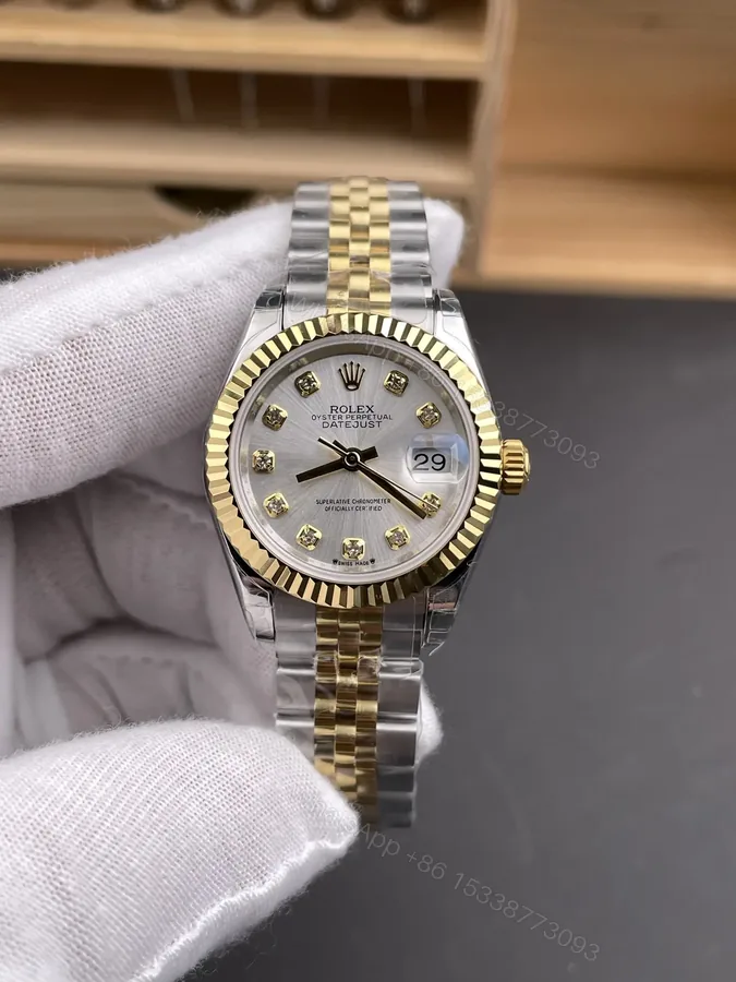 View 1 of Rolex Datejust 31 Stainless Steel Yellow Gold Fluted MOP Jubilee 278273-0028