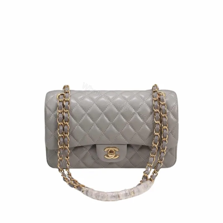 View 1 of Chanel Classic Flap Gray Gold Hardware 25Cm