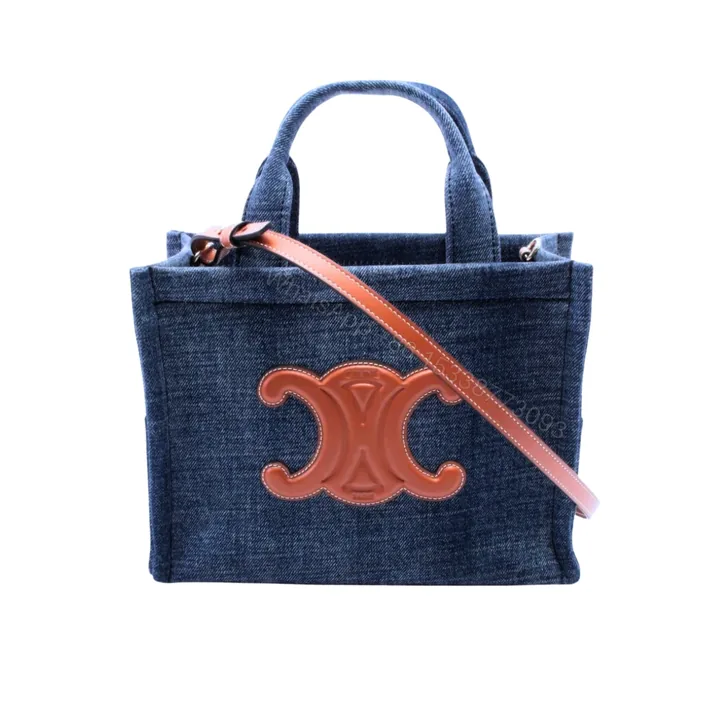 View 1 of CELINE SMALL CABAS TOTE BAG DENIM BLUE 25CM 199162GFF 05BD