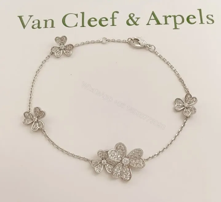 View 1 of Van Cleef & Arpels Frivole 5 Flower Diamond White Gold Bracelet TJ619
