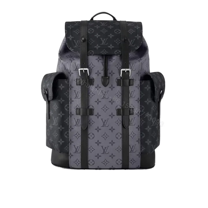 View 1 of Louis Vuitton Christopher MM Monogram Eclipse Black And Grey 44Cm M45419