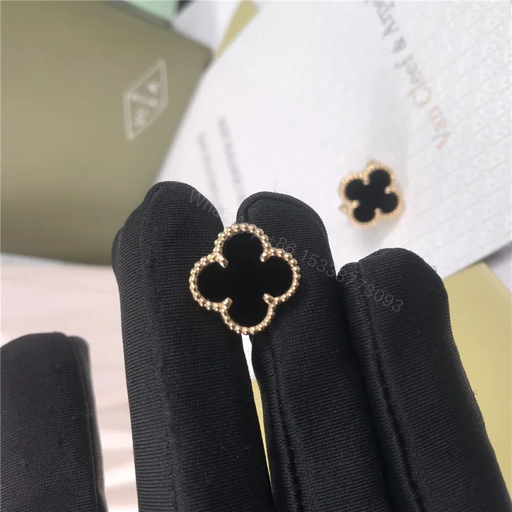 View 1 of Van Cleef & Arpels Vintage Alhambra Earrings Onyx VCARA44200