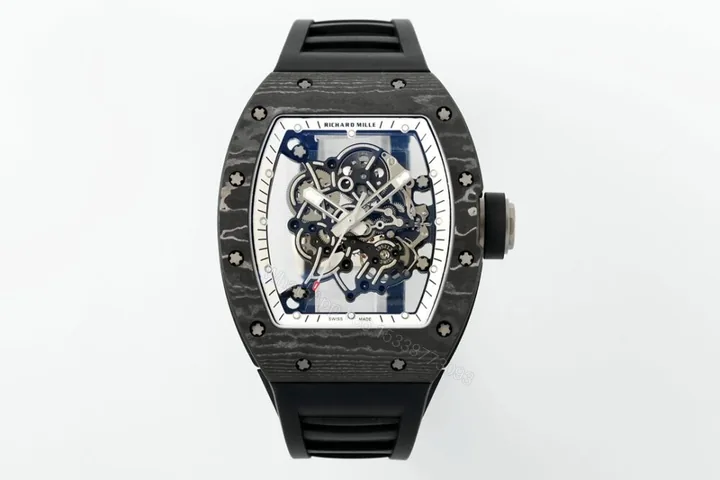 View 1 of RM055 APSF NTPT White Rehaut on Black Rubber Strap RMUL2 Super Clone