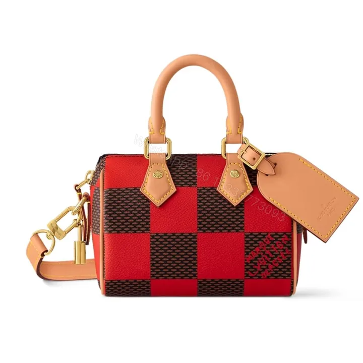 View 1 of Louis Vuitton Speedy Bandoulière 20 Damier Red And Black 20Cm