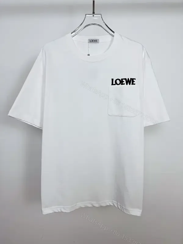View 1 of Minimalist White Cotton Tee with Bold Pocket, Everyday Luxury Top