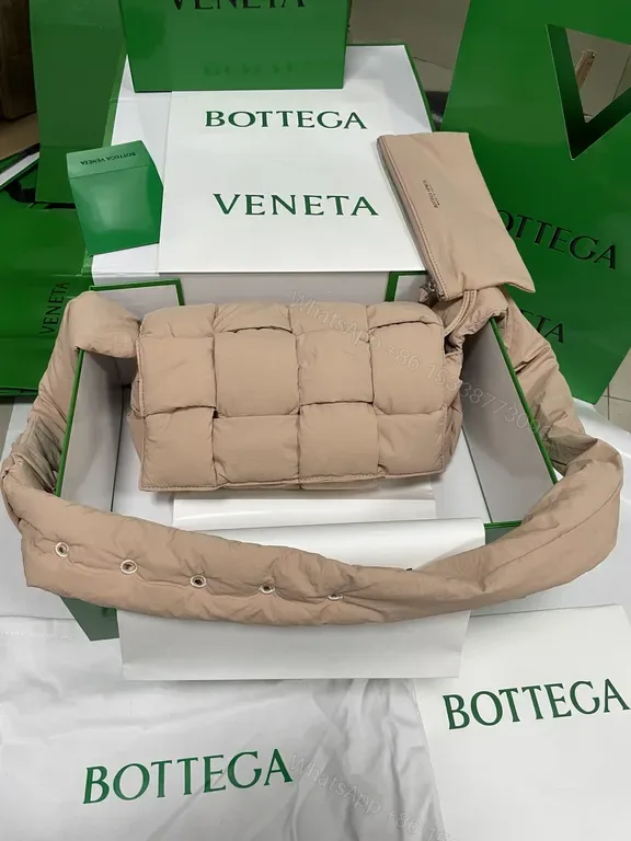 View 1 of Warm-Textured Nude Quilted Bag Set - Cushioned Chic Everyday Luxury