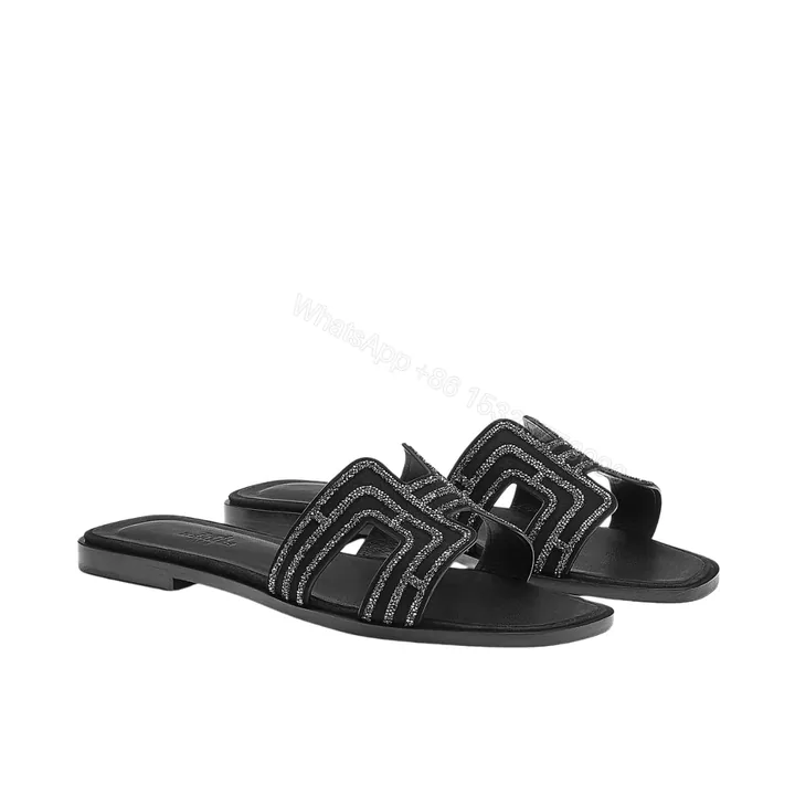 View 1 of HERMES ORAN SANDAL CRYSTLE BLACK H212010Z 02360