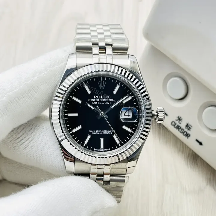 View 1 of Fake Rolex Datejust Black Stick Best Jubilee Bracelet 41MM 126234-0015