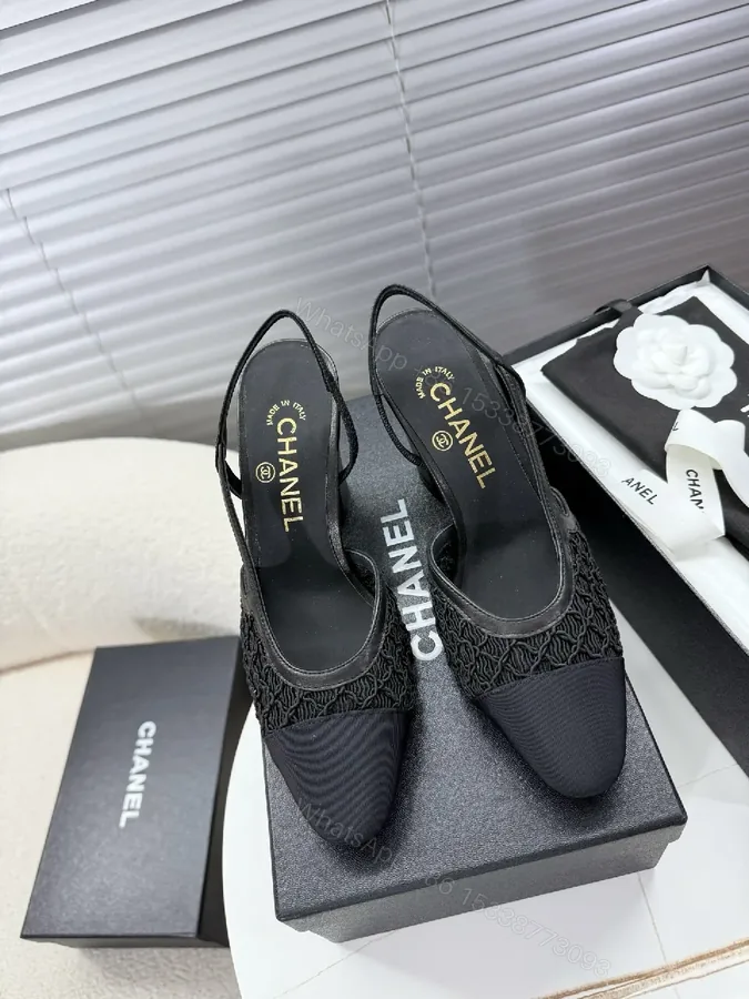 View 1 of Textured Knit Slingback Flats with Satin Cap Toe