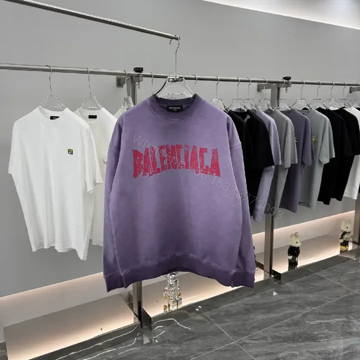 View 1 of Lavender Cotton-Blend Oversized Logo Hoodie, Luxe Streetwear
