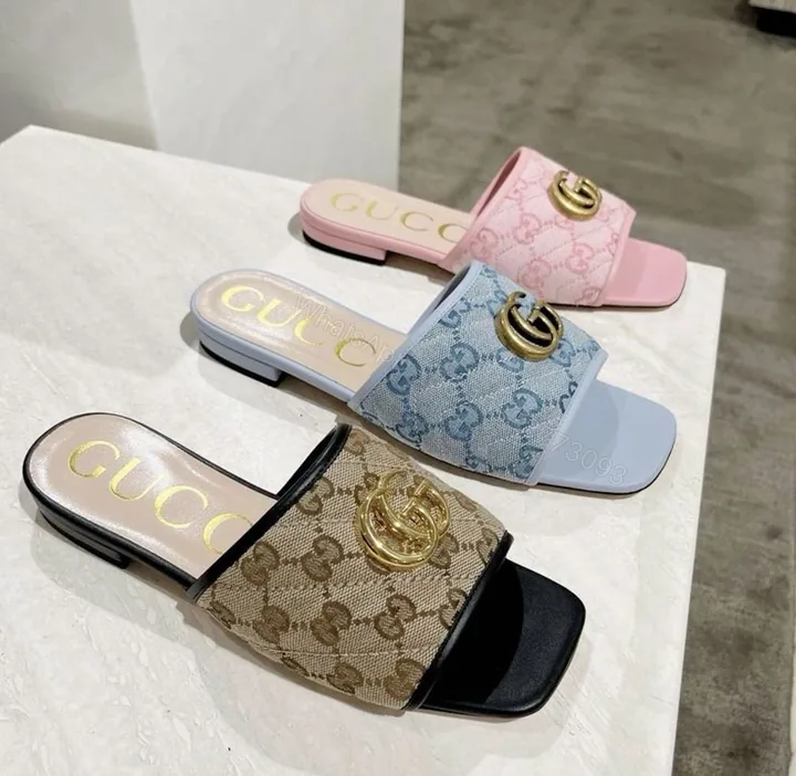 View 1 of First Copy Gucci Natural Jute Slippers