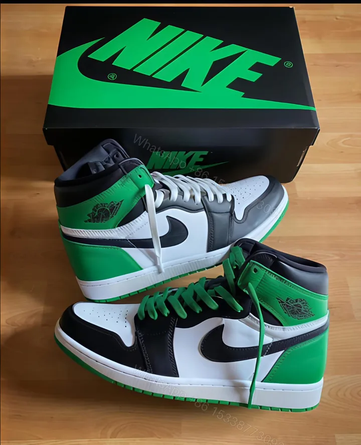 View 1 of FIRST COPY NIKE AIR JORDAN 1 RETRO HIGH LUCKY GREEN SEMI UA