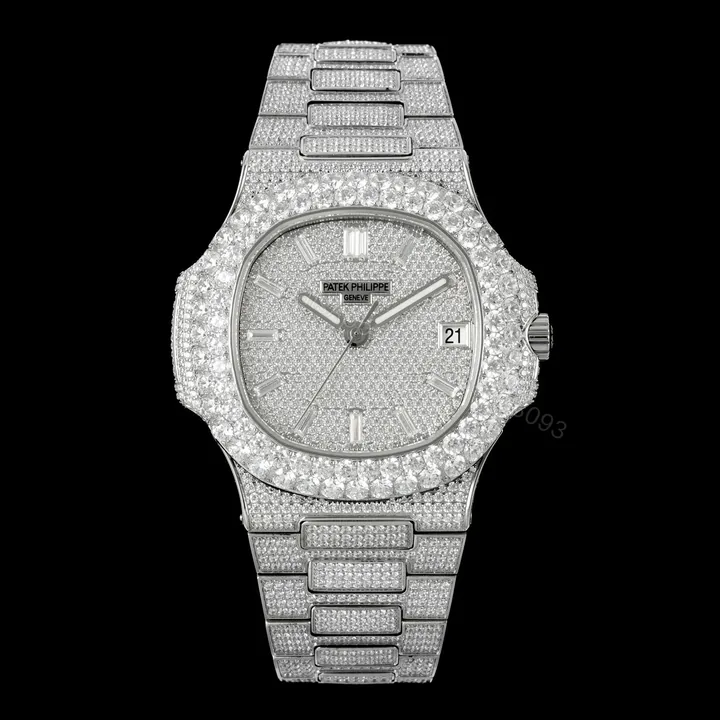 View 1 of Patek Philippe Nautilus 5711 Diamond Pavé Luxury Watch 40mm Full Diamond Edition AMG-PP-BD1-5711-FULL-DIAMOND