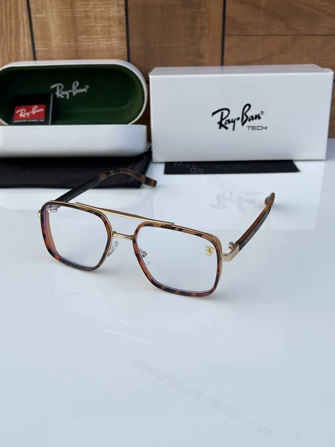 View 1 of First Copy Rayban 6830 Gold Tiger Plano Luxury UV Protection Sunglasses