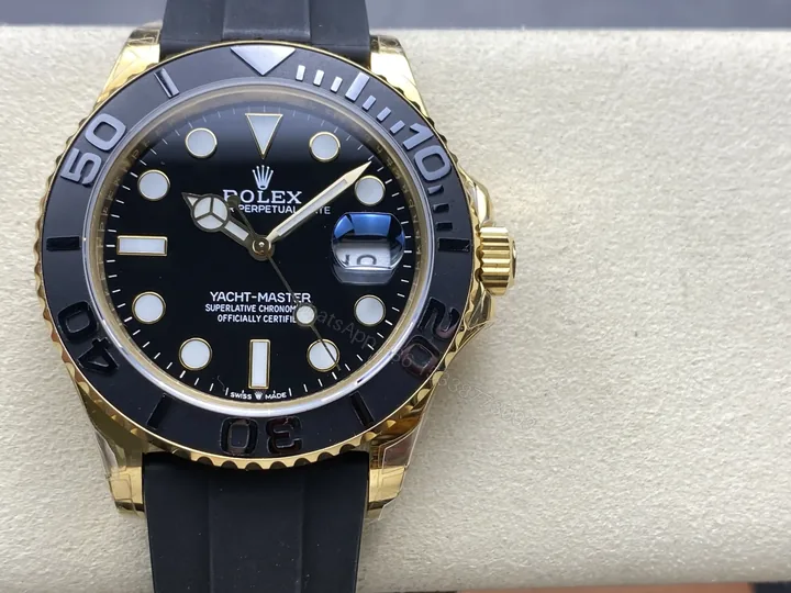 View 1 of Rolex Yacht-Master 42 Replica Premium 42MM Everose Black Dial Oysterflex 226658-0001