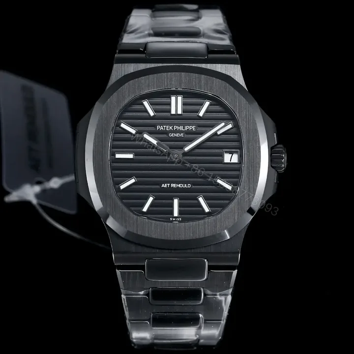 View 1 of Patek Philippe Black Ceramic Nautilus Black Bracelet 40mm PP-NAU-BLK-CER-BR40-V2
