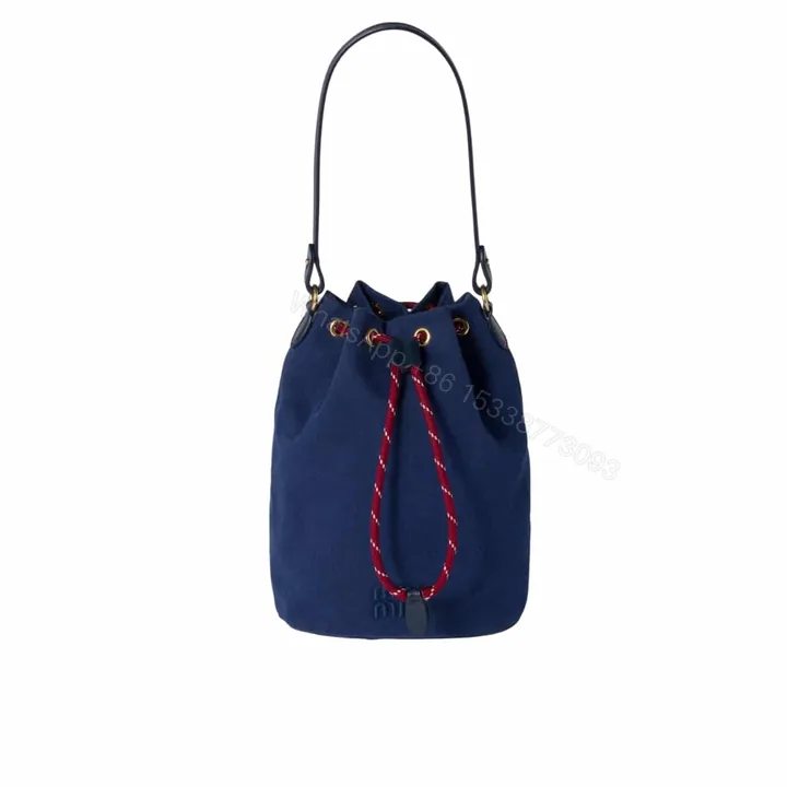 View 1 of MIUMIU GABARDINE POUCH INDIGO AND AMARANTH 21CM 5NR038 2IA7 F04GM