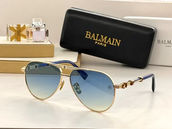 View 1 of Gold-Tone Balmain Aviators: Luxe Gradient Lenses Sunglasses
