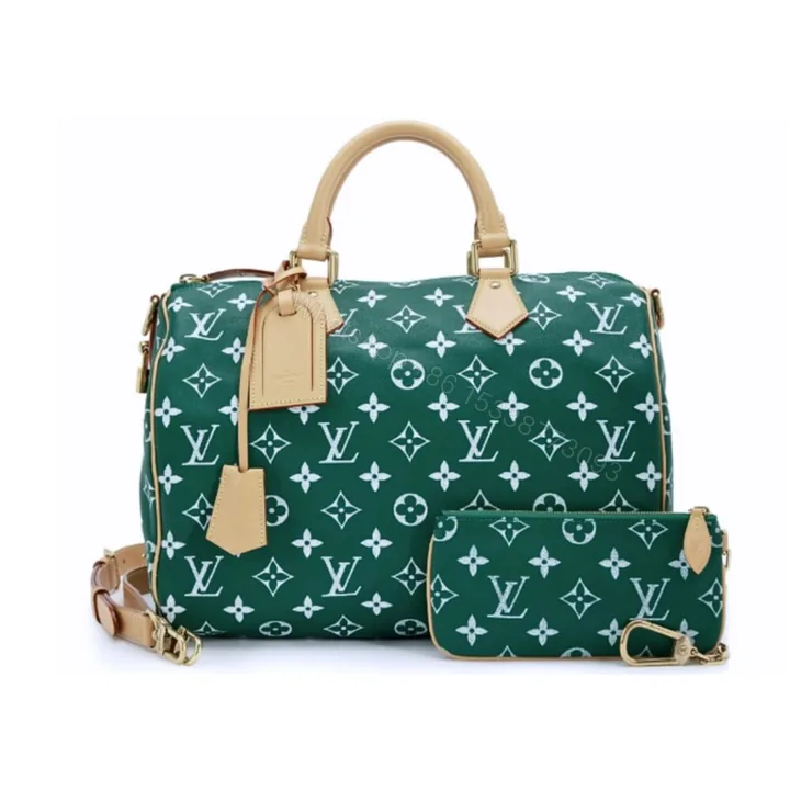 View 1 of Louis Vuitton Design On The Catwalk Speedy P9 Bandoulière Bag Green 30Cm
