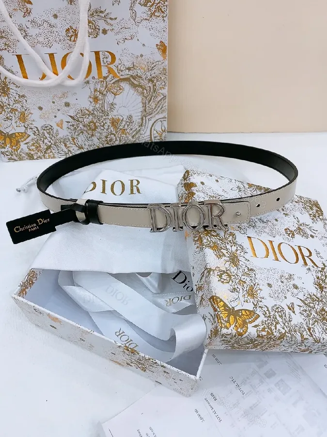 View 1 of Dior-Inspired Minimalist Logo Belt: Luxurious Everyday Belt