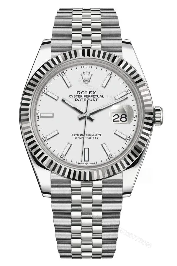 View 1 of Rolex Datejust M126334-0010 1:1 Replica White Dial Jubilee 41MM 3235 Movement Super Clone Watch