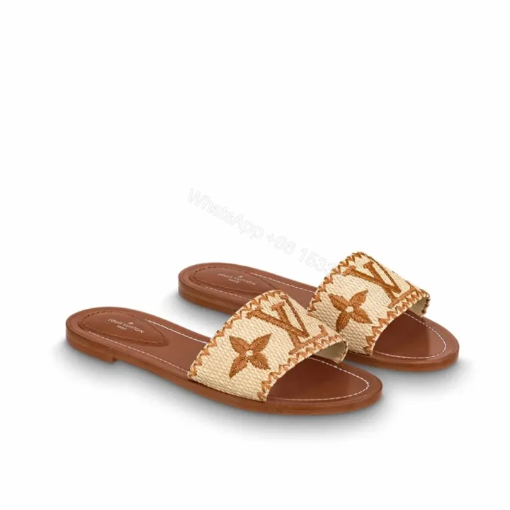 View 1 of Louis Vuitton Lock It Flat Mule Cognac Brown