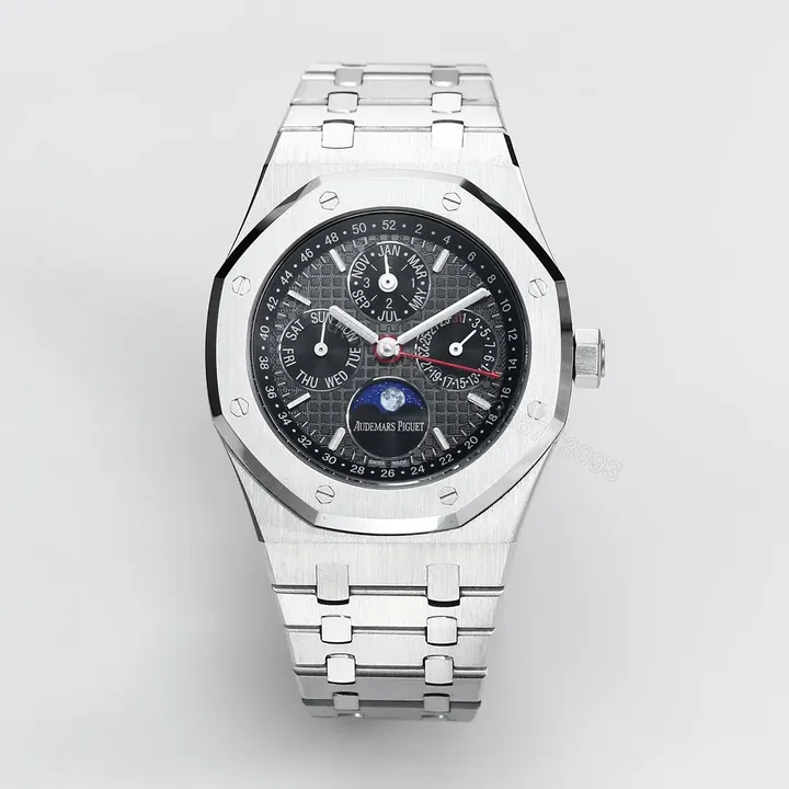 View 1 of R8 Factory Audemars Piguet Royal Oak Perpetual Calendar Watch – Blue Dial with Stainless Steel Case and Bracelet