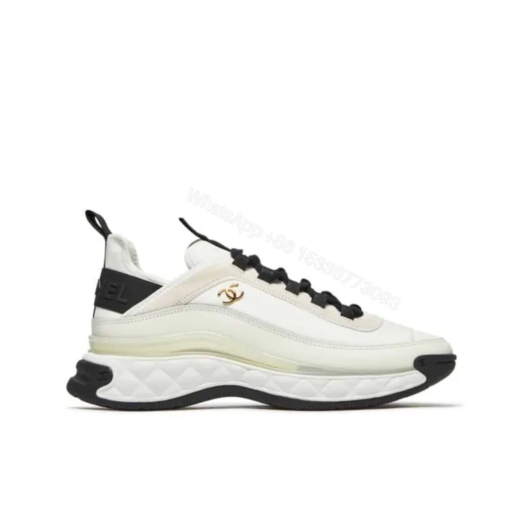 View 1 of Chanel Velvet Sneakers Ivory And Black G35617