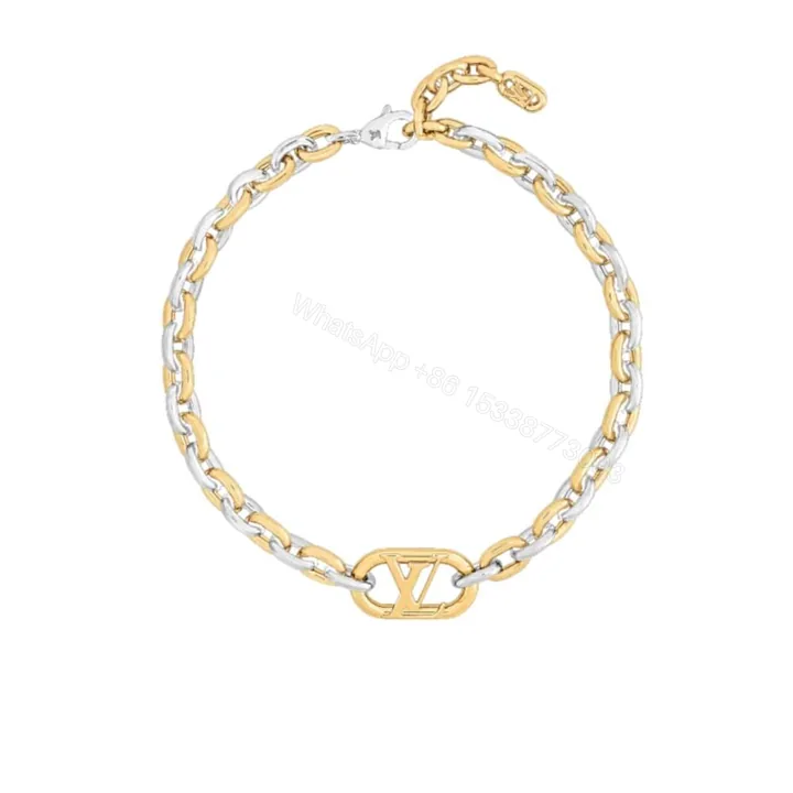 View 1 of Louis Vuitton Everyday Chain LV Necklace Gold And Silver