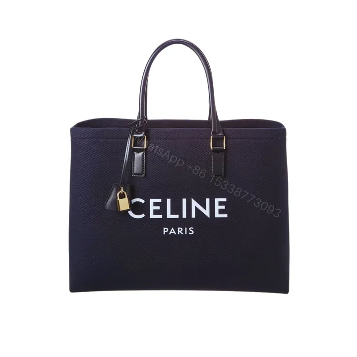 View 1 of CELINE HORIZONTAL CABAS TOTE CANVAS BLACK 33CM