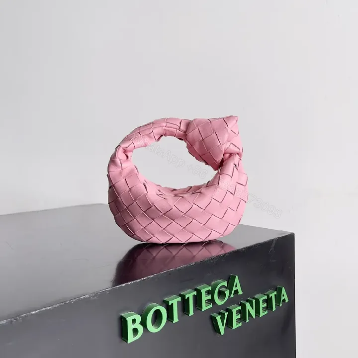 View 1 of Pink Knit Braided Mini Bag — Luxe, Compact, All-Day Versatility