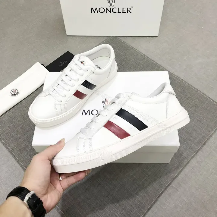 View 1 of Moncler Striped Leather Low-Tops: All-Day Comfort Sneakers