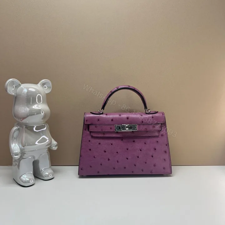 View 1 of HERMES Ostrich Kelly Mini 20 Violine