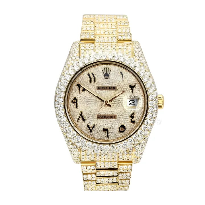 View 1 of Rolex Arabic Dial Iced Out 116300 Replica