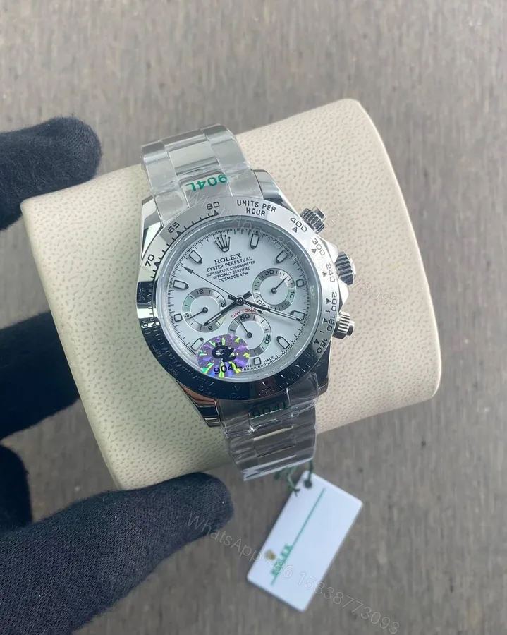 View 1 of Rolex Daytona 41mm White Dial Swiss Semi ETA Chronograph