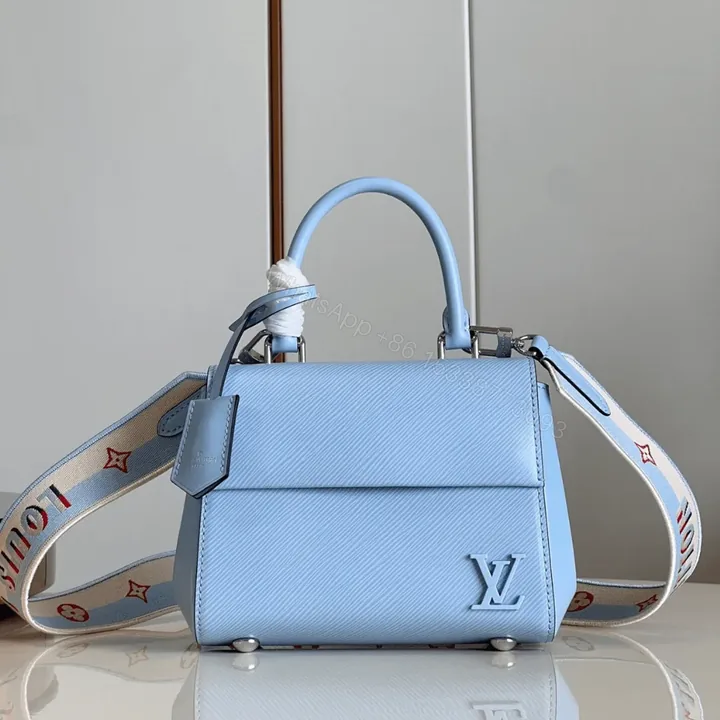View 1 of Louis Vuitton Clunny Blue Raised Pattern Handbags 20x16cm