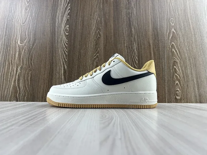 View 1 of White Leather Low-Tops with Navy Swoosh, Minimal Luxury Sneakers