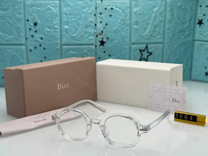 View 1 of Dior Eyeglasses Round Blue-Clear-Grey-Black Acetate