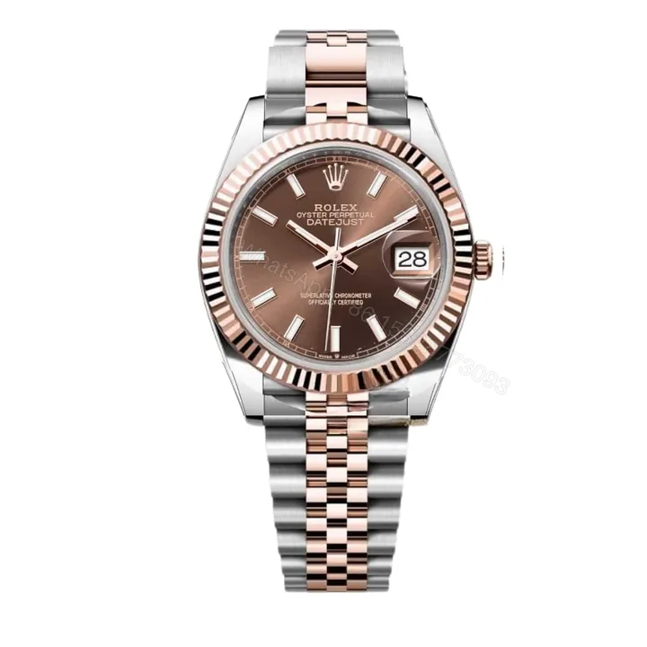 View 1 of Rolex Oyster Perpetual Datejust Dial With Silver And Everose Gold Strap Chocolate 36Mm