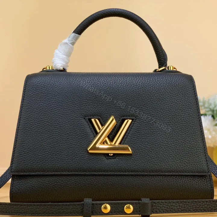 View 1 of Louis Vuitton LV Twist Handle Replica Woman’s Black Handbags 17x25x11cm