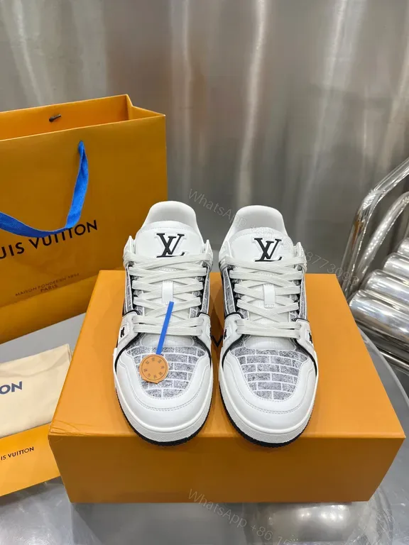 View 1 of Louis Vuitton Trainer Sneakers: White Leather Mesh Luxury Comfort