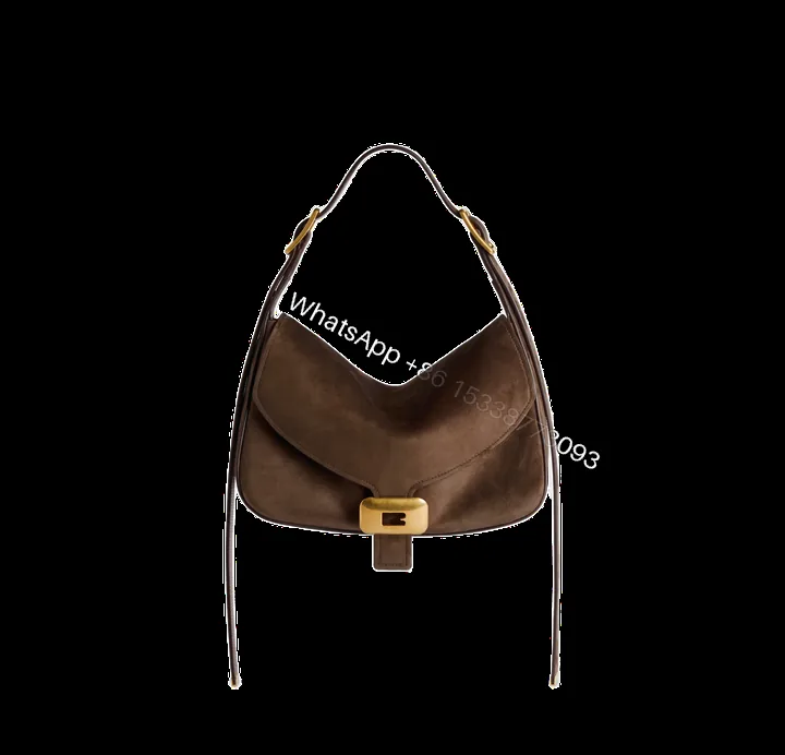 View 1 of Replica Balenciaga Clicca Medium Muscade Suede Shoulder Bag