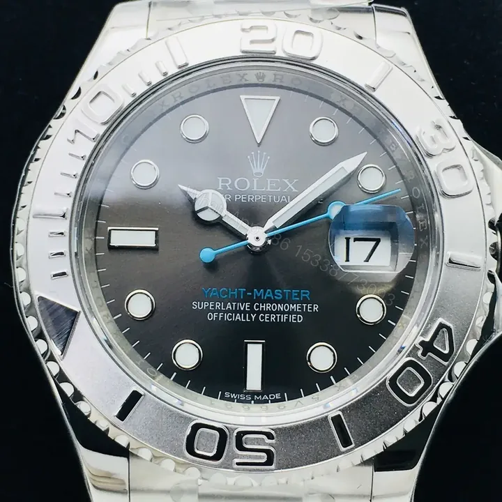 View 1 of Rolex Yacht-Master 40 Gray Dial Blue Accents 126660-0002