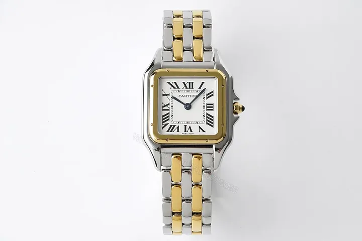 View 1 of KOR Factory Cartier Panthère de Cartier Two-Tone Stainless Steel and 18K Gold Watch – Silver Dial, Blue Hands, 27x37mm