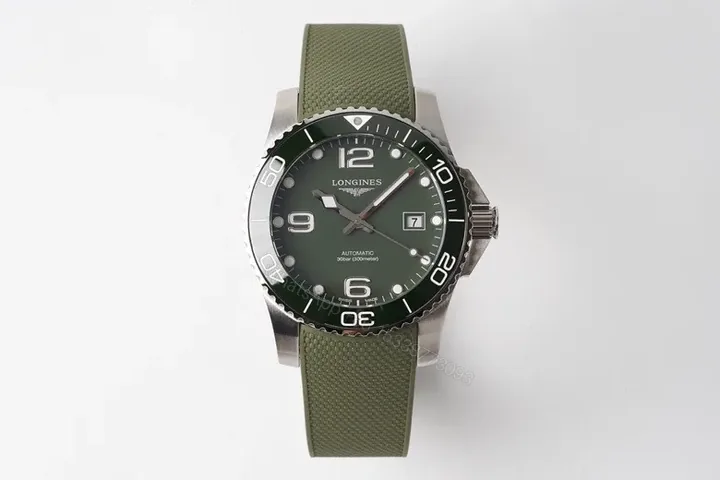 View 1 of Longines Conquest Green Diver Watch Stainless Steel Case Ceramic Bezel Automatic Movement