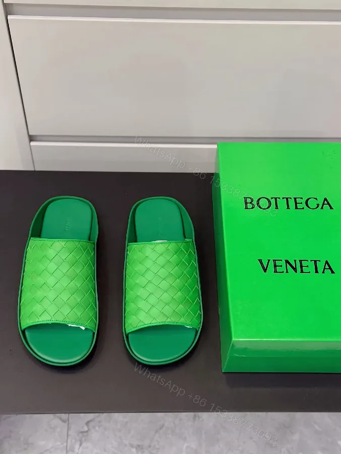 View 1 of Vibrant Green Woven Slide: Lux Everyday Comfort