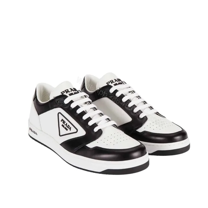 View 1 of Prada District Leather Sneaker Black White 1E790M 3LJ6 F0964 F 030