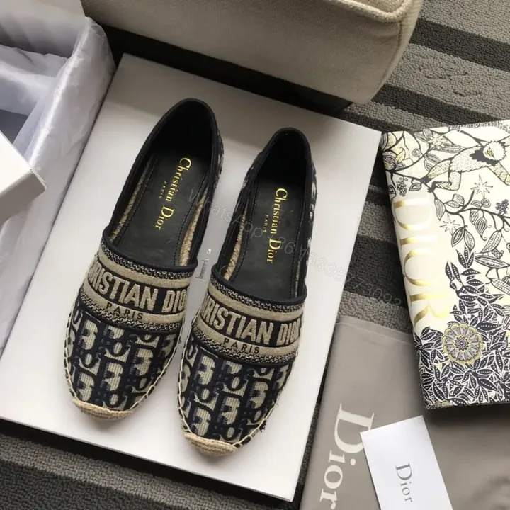 View 1 of Chic Monogram Dior Espadrille Slip-Ons: Everyday Luxury