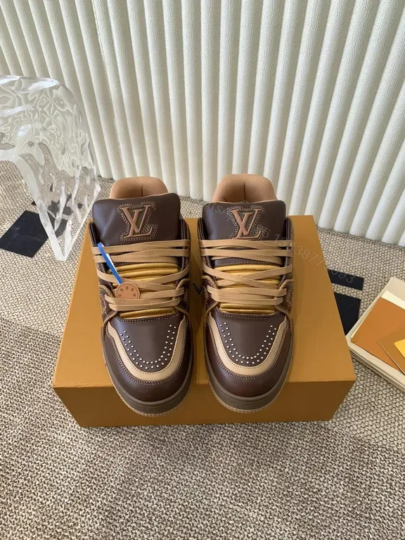 View 1 of Bold Leather LV-Style High-Tops: Lux Comfort Sneakers
