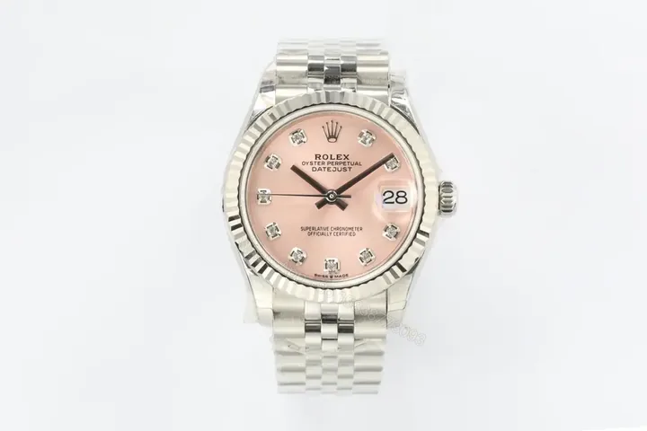 View 1 of Rolex Datejust 31 White Gold Fluted President Pink Diamond Dial 178279-0036